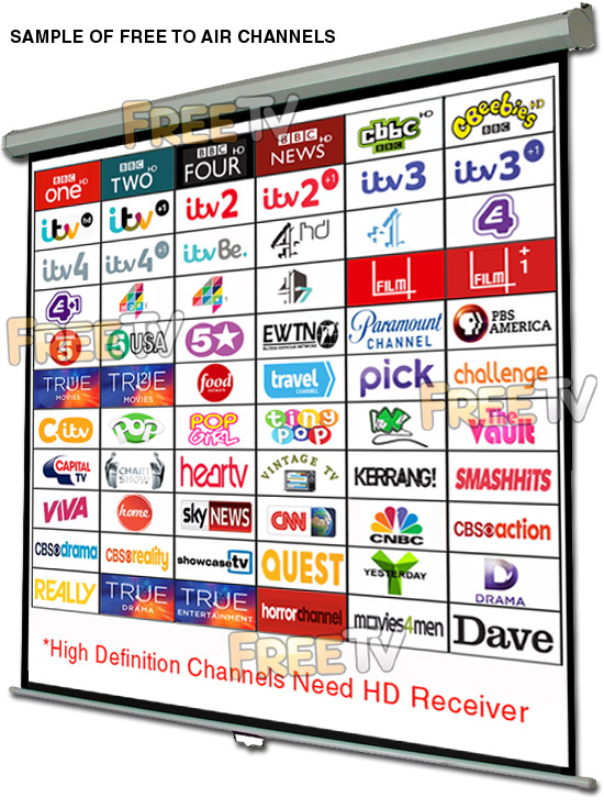 Free To Air Channels on a TV Trade PreProgrammed Satellite Receiver